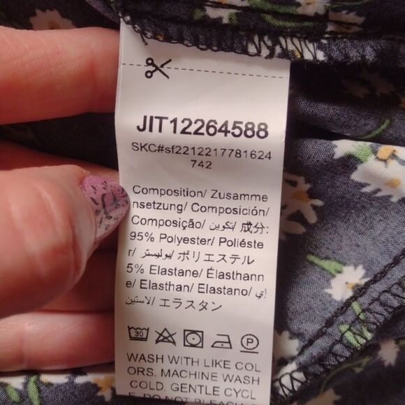 Shein Curve Vcay Black and White Floral Print Ruffle Hem Dress Size 0XL - Picture 7 of 13